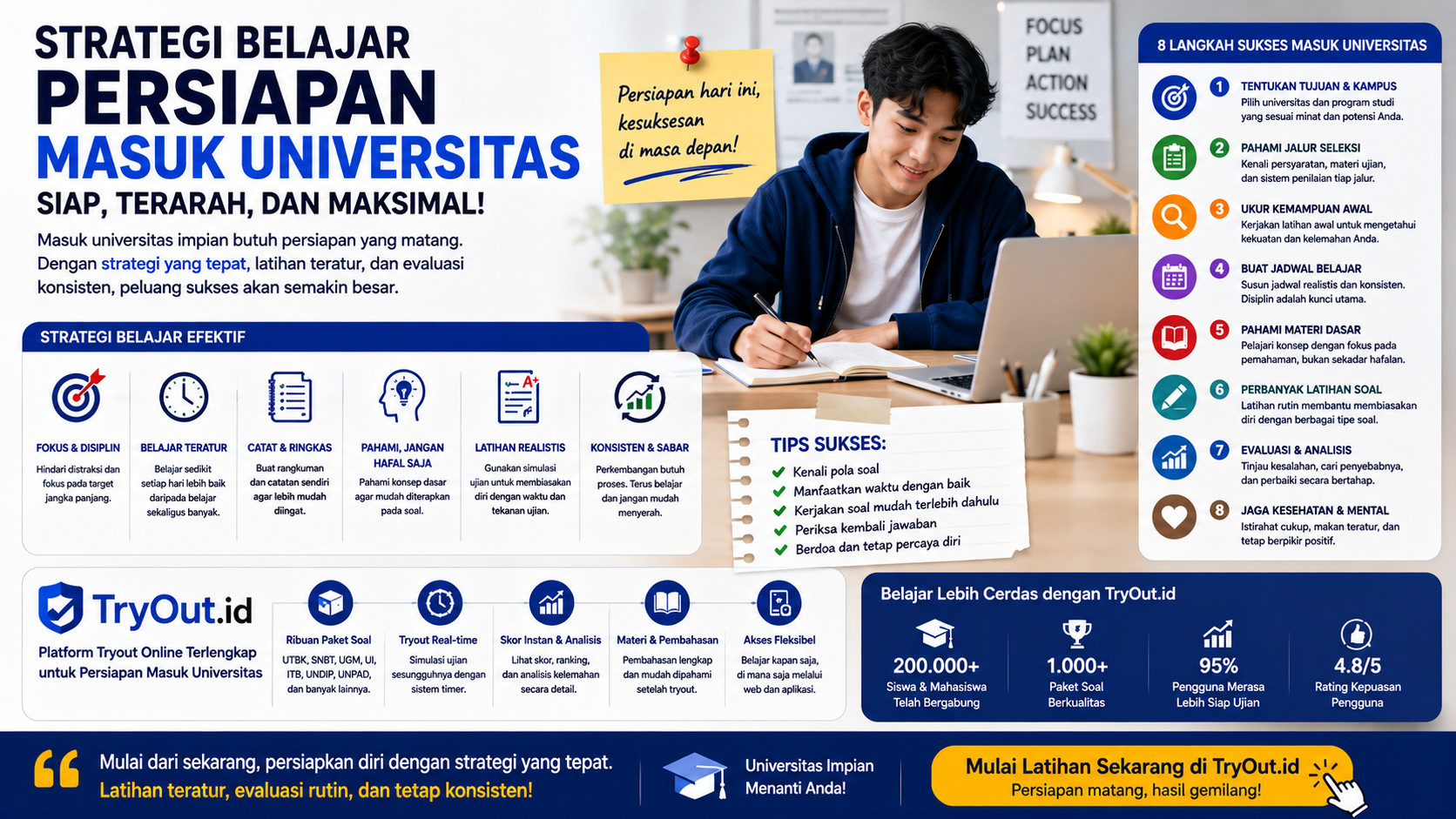 Strategi Belajar Persiapan Masuk Universitas agar Lebih Siap Menghadapi Ujian